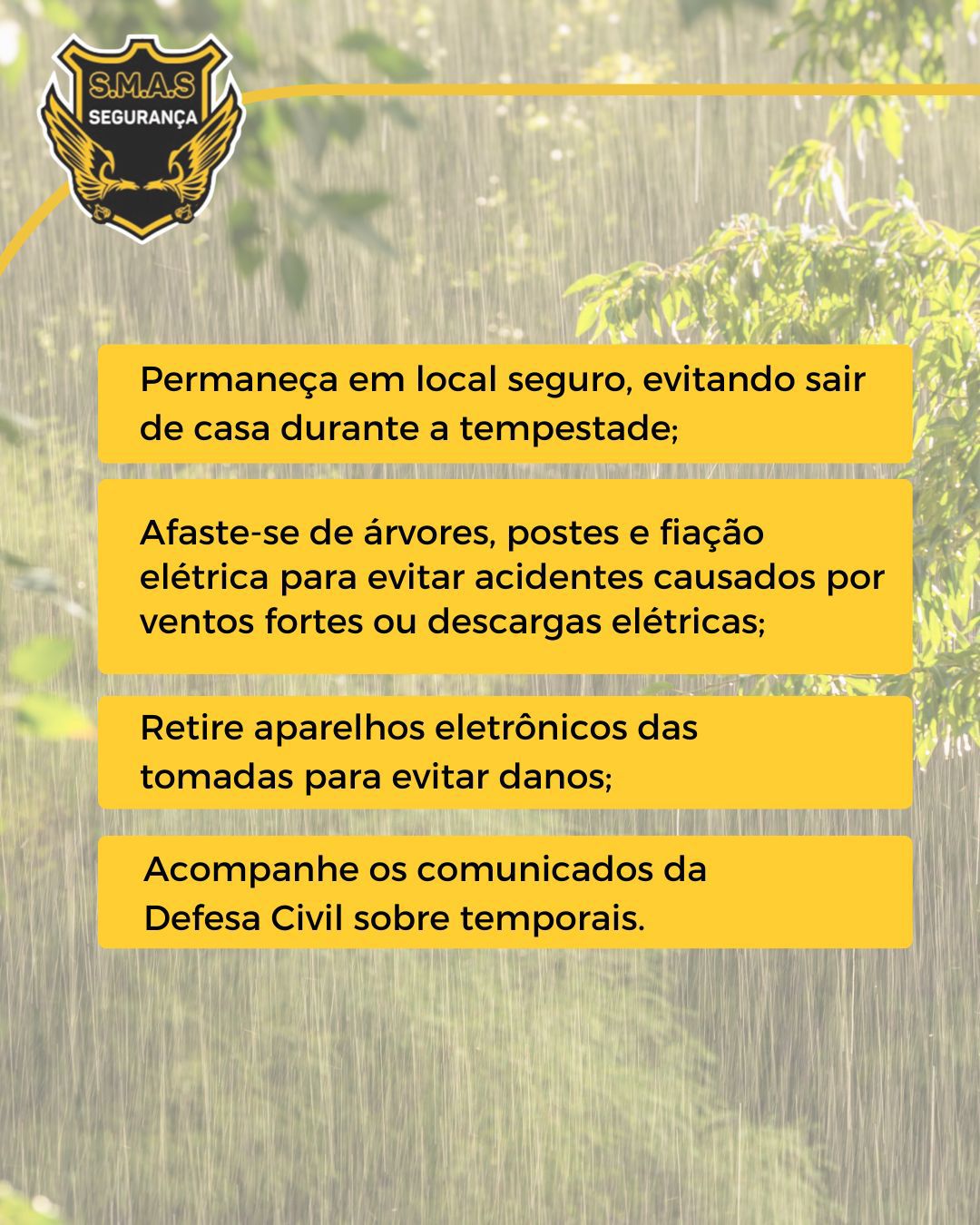 lista de cuidados durante temporais