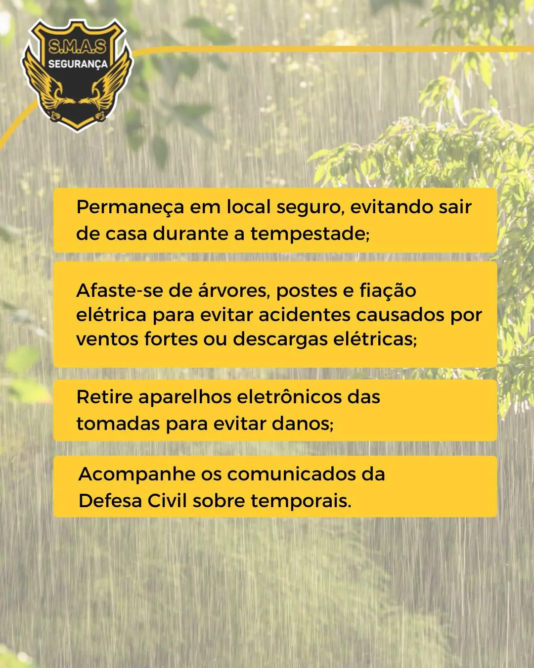 lista de cuidados durante temporais